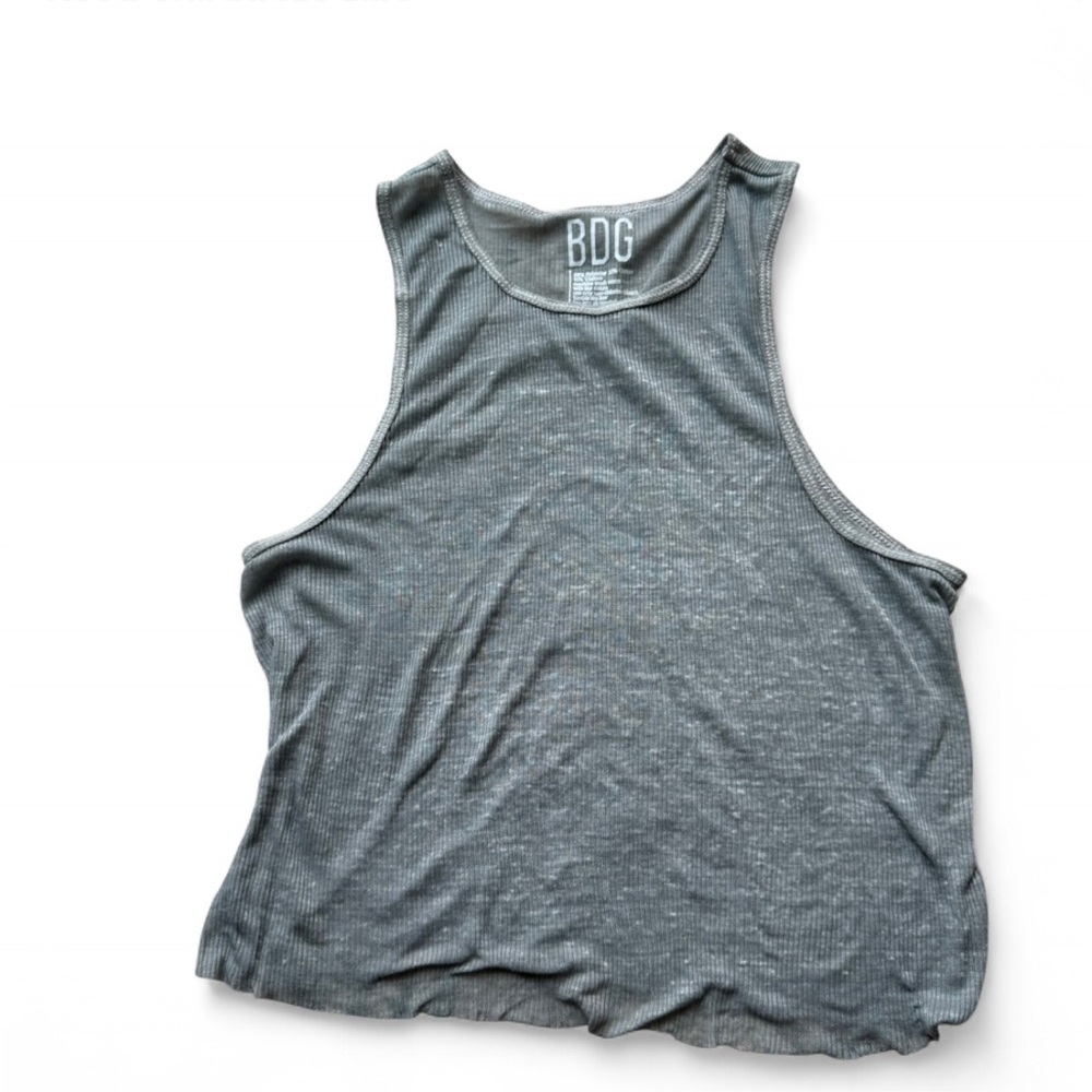 Urban Outfitters BDG Grey Cropped Sheer Tank Top
